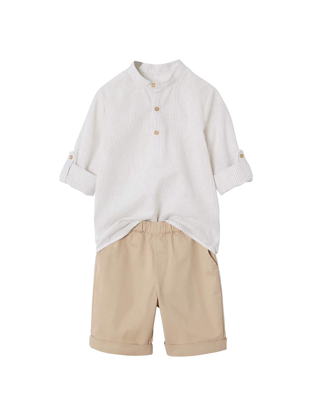VERTBAUDET Ensemble céremonie Chemise col Mao et Short garçon