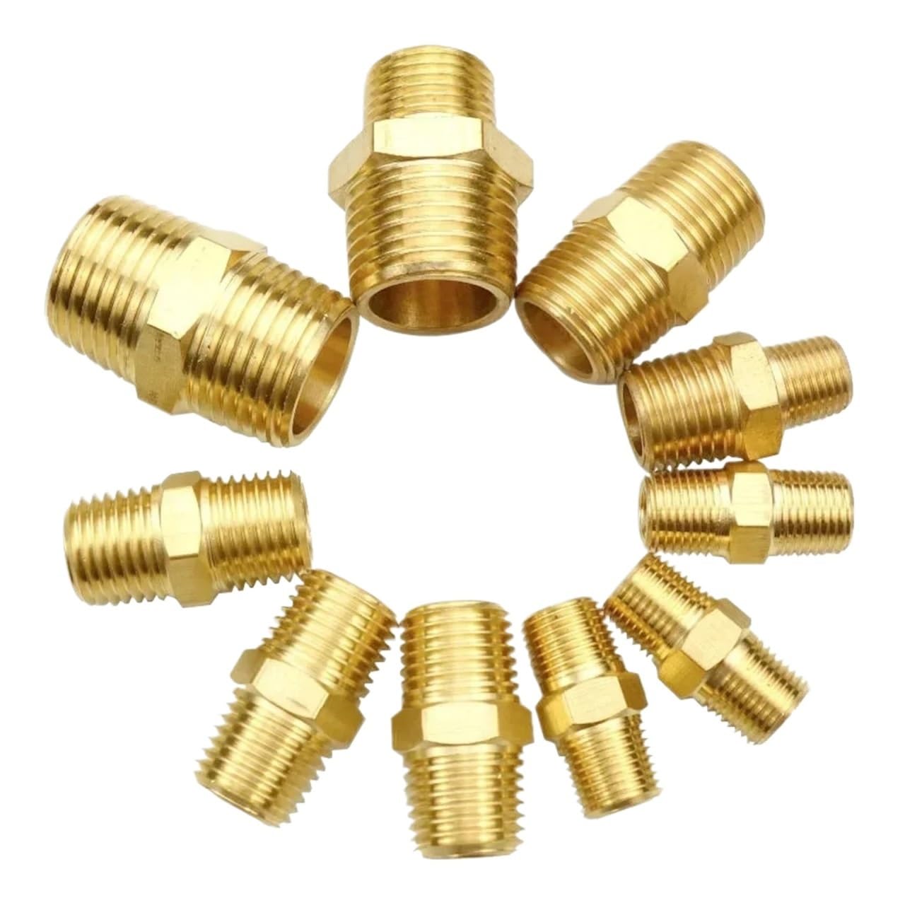 1/8" 1/4" 3/8" 1/2" 3/4" 1" BSPT NPT Maschio Esagonale Nipplo Riduttore Raccordo for Tubo in Ottone Adattatore Connettore Acqua Gas Casa Giardino(5 pcs,3L4 BSPT TO 3L4 BSPT_MALE)