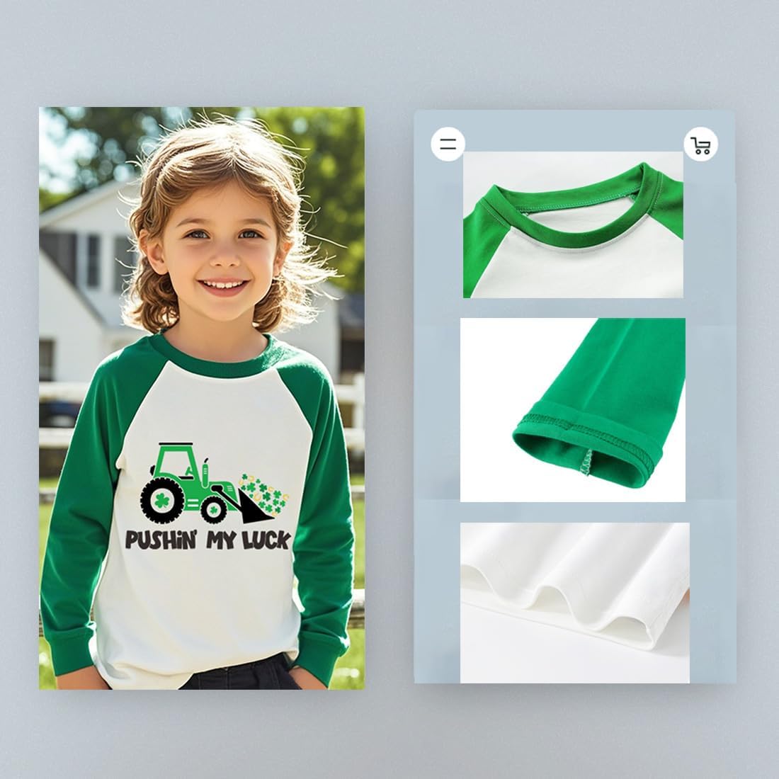 Toddler St Patricks Day Shirt Boys Girls Green Lucky Shamrock Clover Tees Kids Long Sleeve Saint Patrick's Tee Tops 2-7T - Image 6
