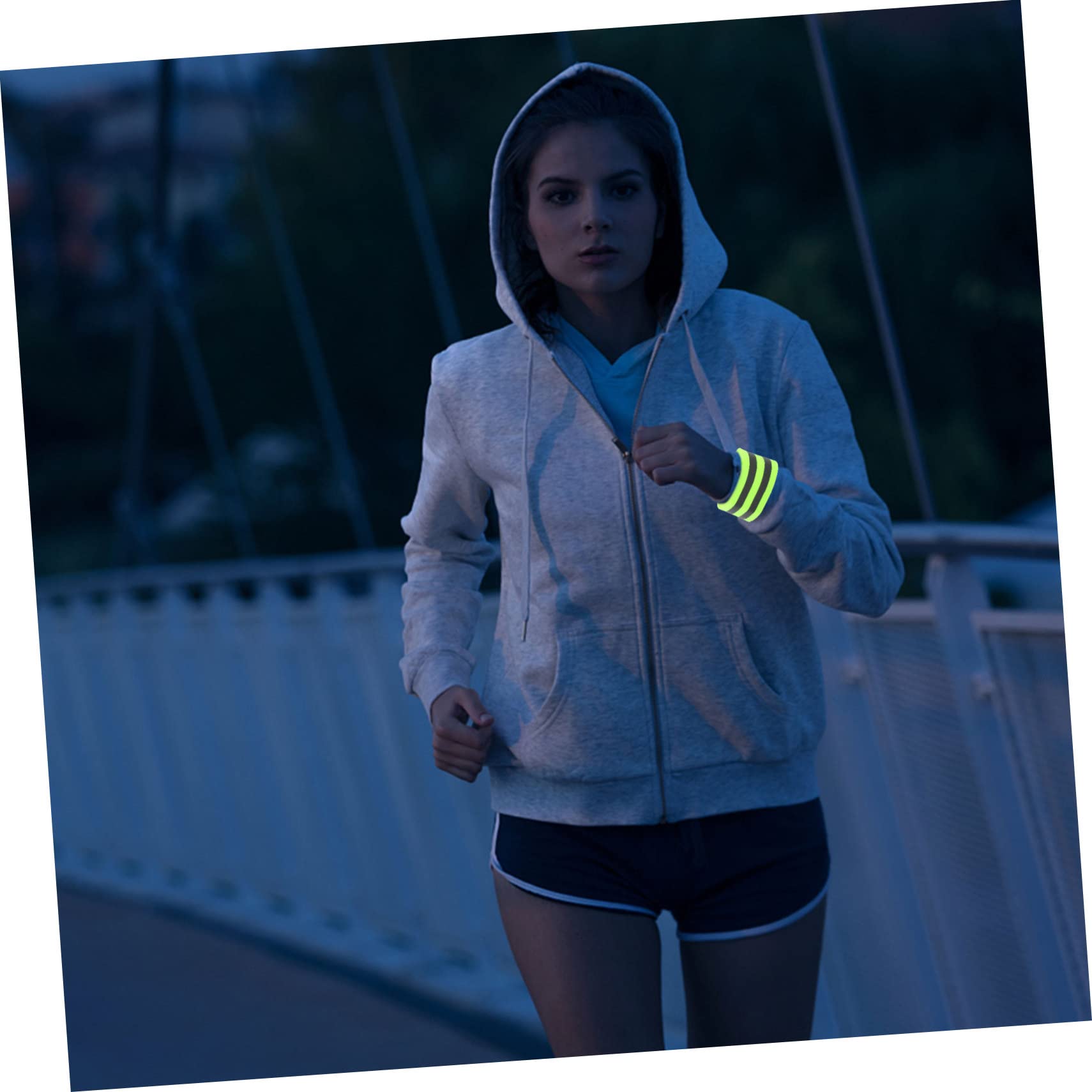TOYANDONA Brazaletes Reflectantes Ajustables Correr Y Actividades Nocturnas Alta Visibilidad Condición Climática