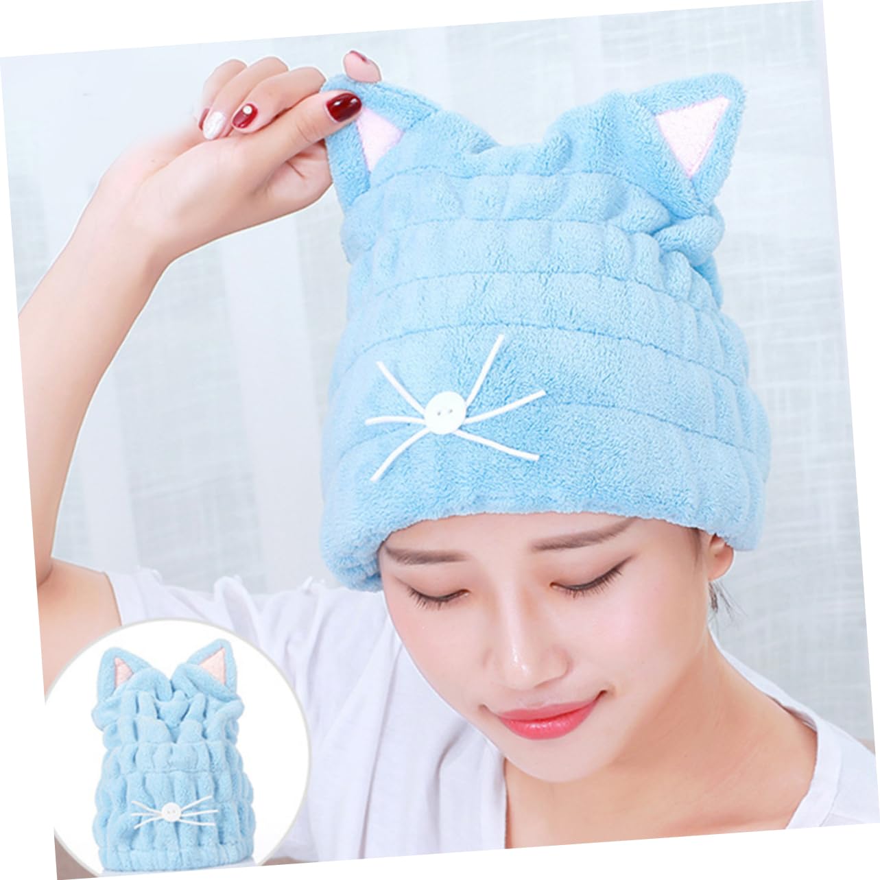 6stücke Katzenohren Haartrockentuch Schnelltrocknende Dicke Haarhaube Für Zuhause Und Ultra-absorbierend Zu Haar Und Für Und Fitness