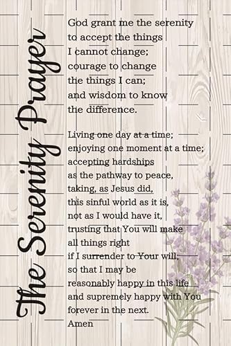 The Serenity Prayer Wall Decor Sign Bible Verse Inspirational Quote