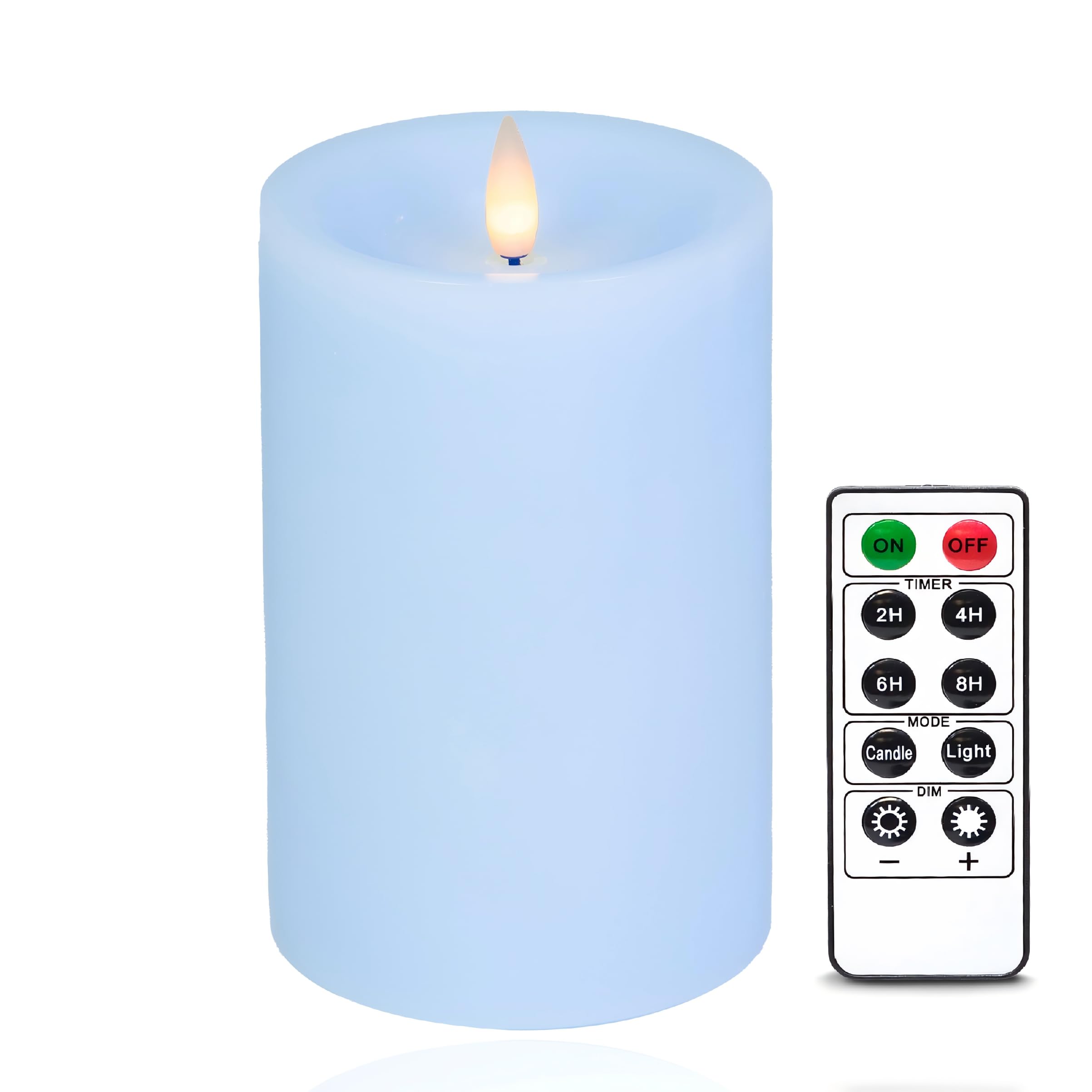 Photo 1 of CozierGlow Flameless Pillar Candles Flickering with Remote Timer, Battery Operated LED Candles Up to 400 Hours, 3D Moving Flame Real Wax Candles, D4 x H6, Remote Included (Ivory, 4inx6in)