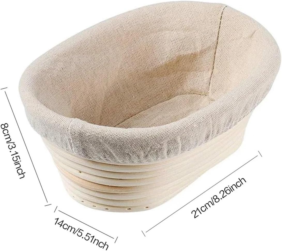 生地発酵サワードウバスケット リネンライナー付き ホームキッチン パン ベーカリーツール パン用(Oval a)