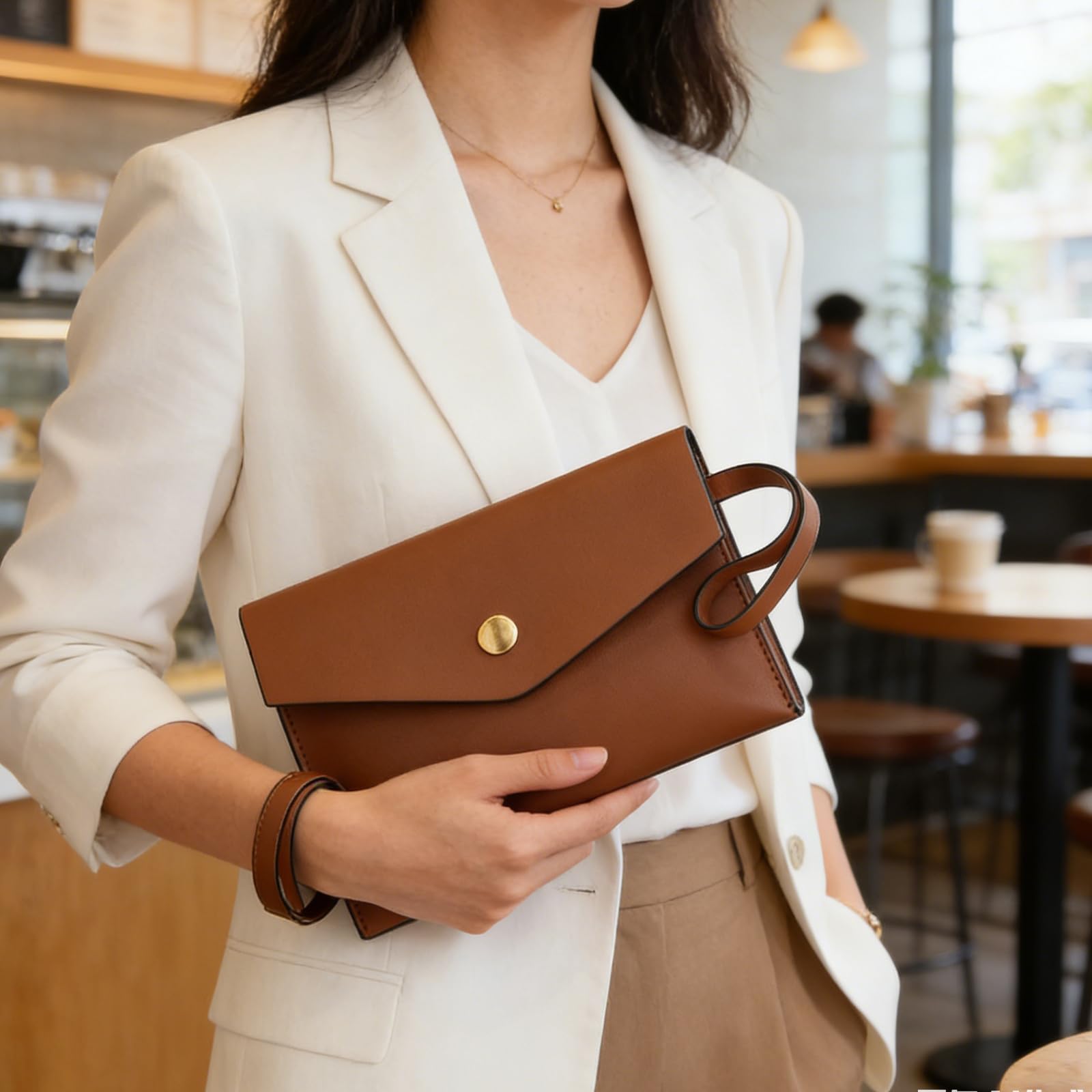 Elegante conjunto de 3 bolsos de mano para mujer de piel sintética, bandolera, cartera y bandolera, gran capacidad, bolso de oficina de piel sintética
