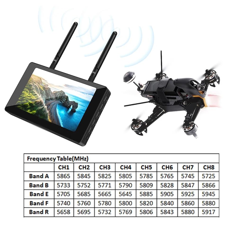 5-Drohnendisplay DVR IPS 800x480 5,8G 40CH Diversity-Empfänger 1000Lux FPV HD-Display für RC-Drohnen-Funksteuerung