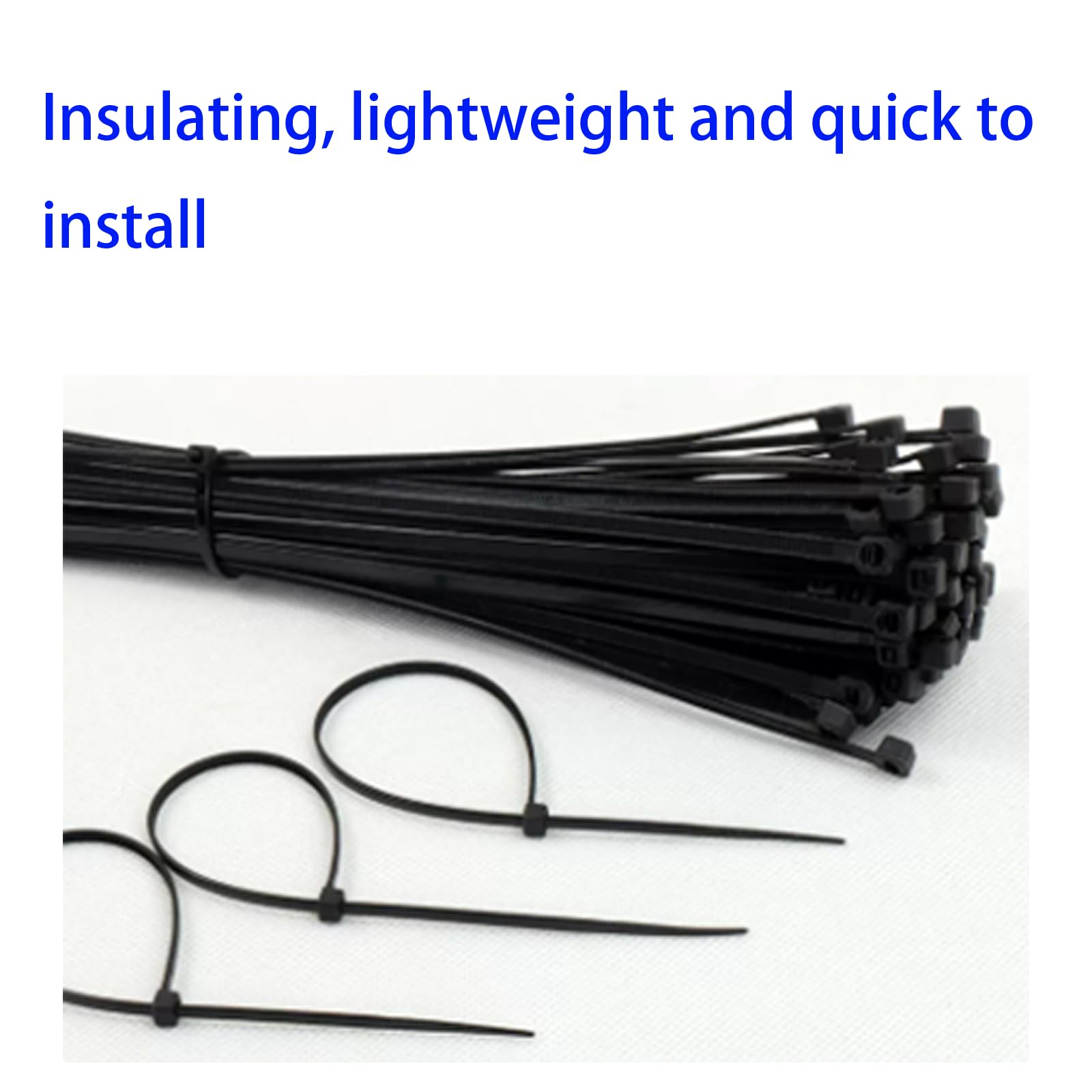Fascette in Nylon, Fascette A Scatto Per Un Fissaggio Saldo Dei, Con Cordino, Fascette Autobloccanti Per (Black8mm*400mm*250pcs)