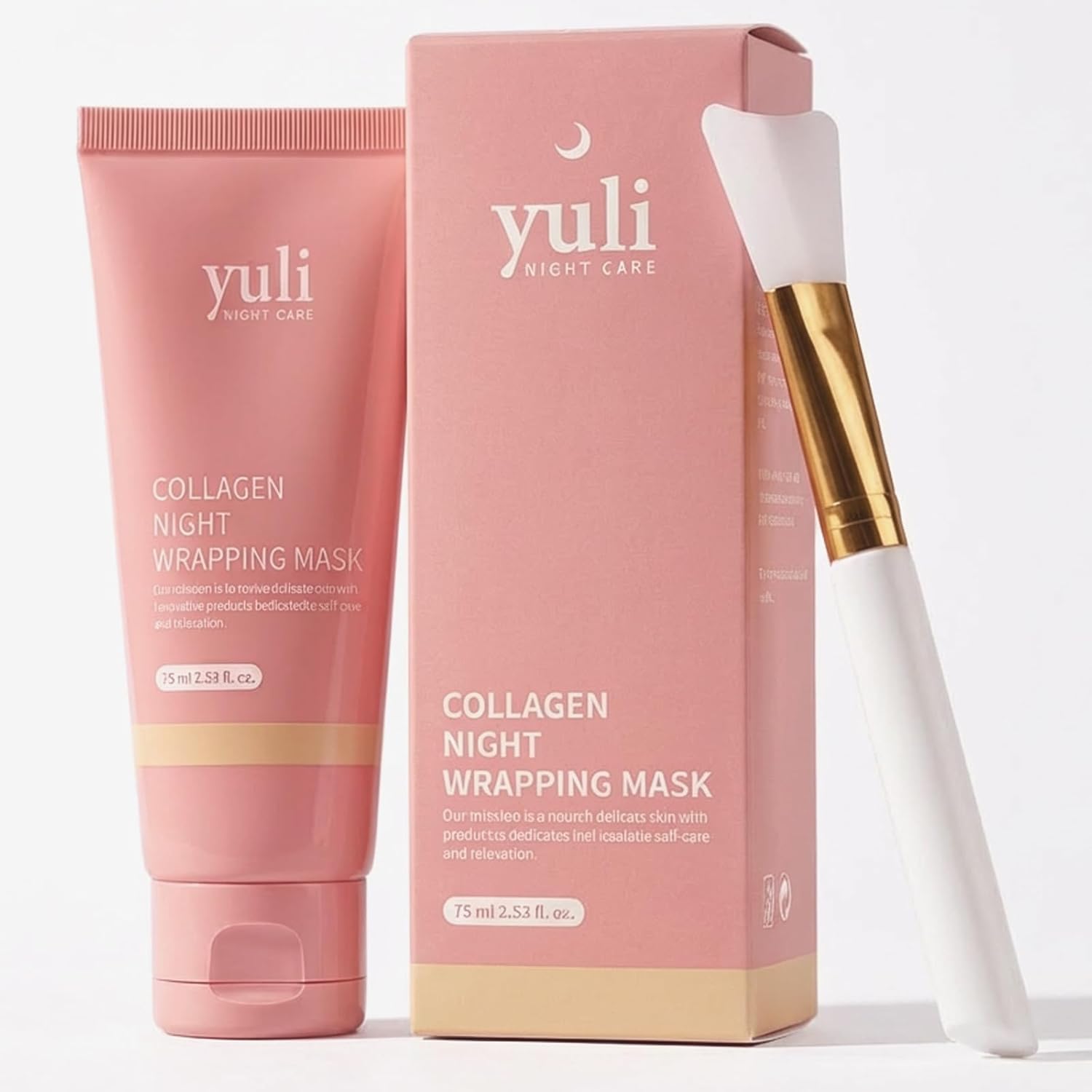 YULI Collagen Overnight Wrapping Peel Off Face Mask, Yuri Overnight Collagen Face Mask Easy Peel Off Facial Mask Skin Care Night Mask