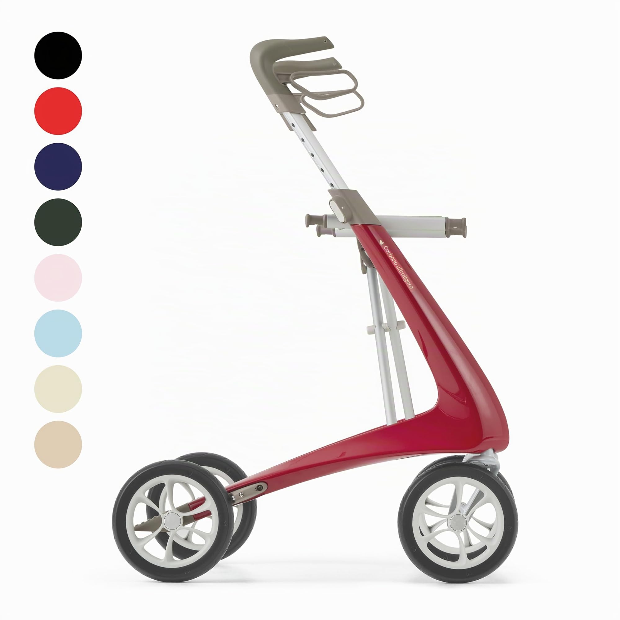 byACRE Andador ultraligero de carbono | solo 4,8 kg | para interiores y exteriores | plegable y fácil de poner en el maletero y llevar en viajes | 5 años de garantía