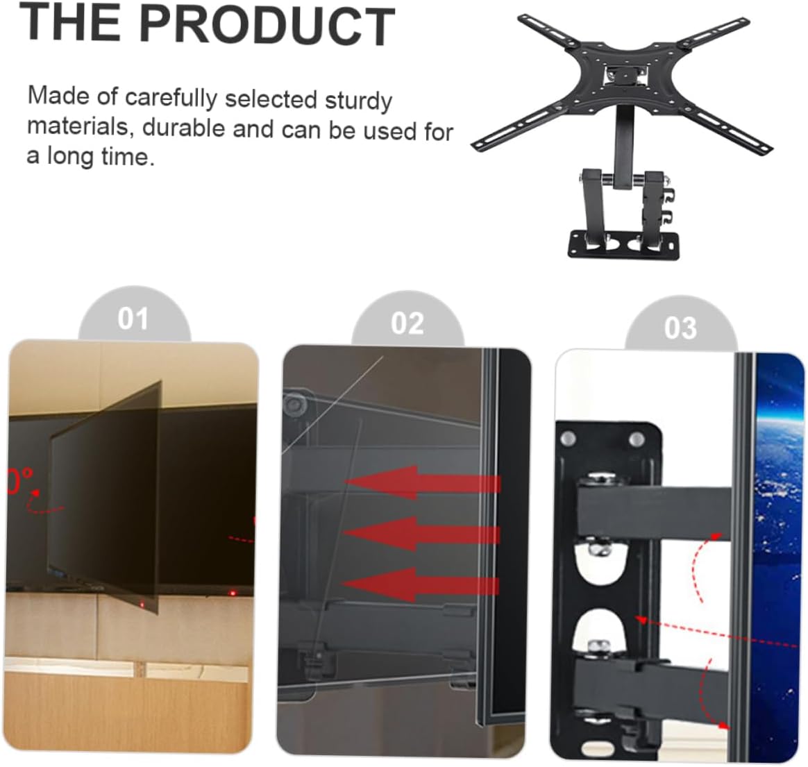 Adjustable Tv Bracket Monitor Mount Wall Tv Mount Rack Strong Load-Bearing Cable Management