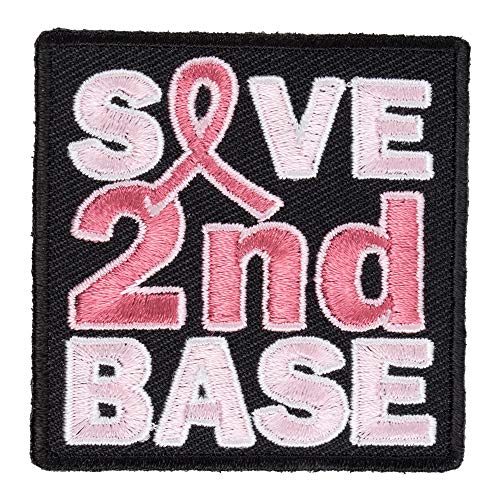 Save 2nd Base Patch, Breast Cancer Ribbon Patches