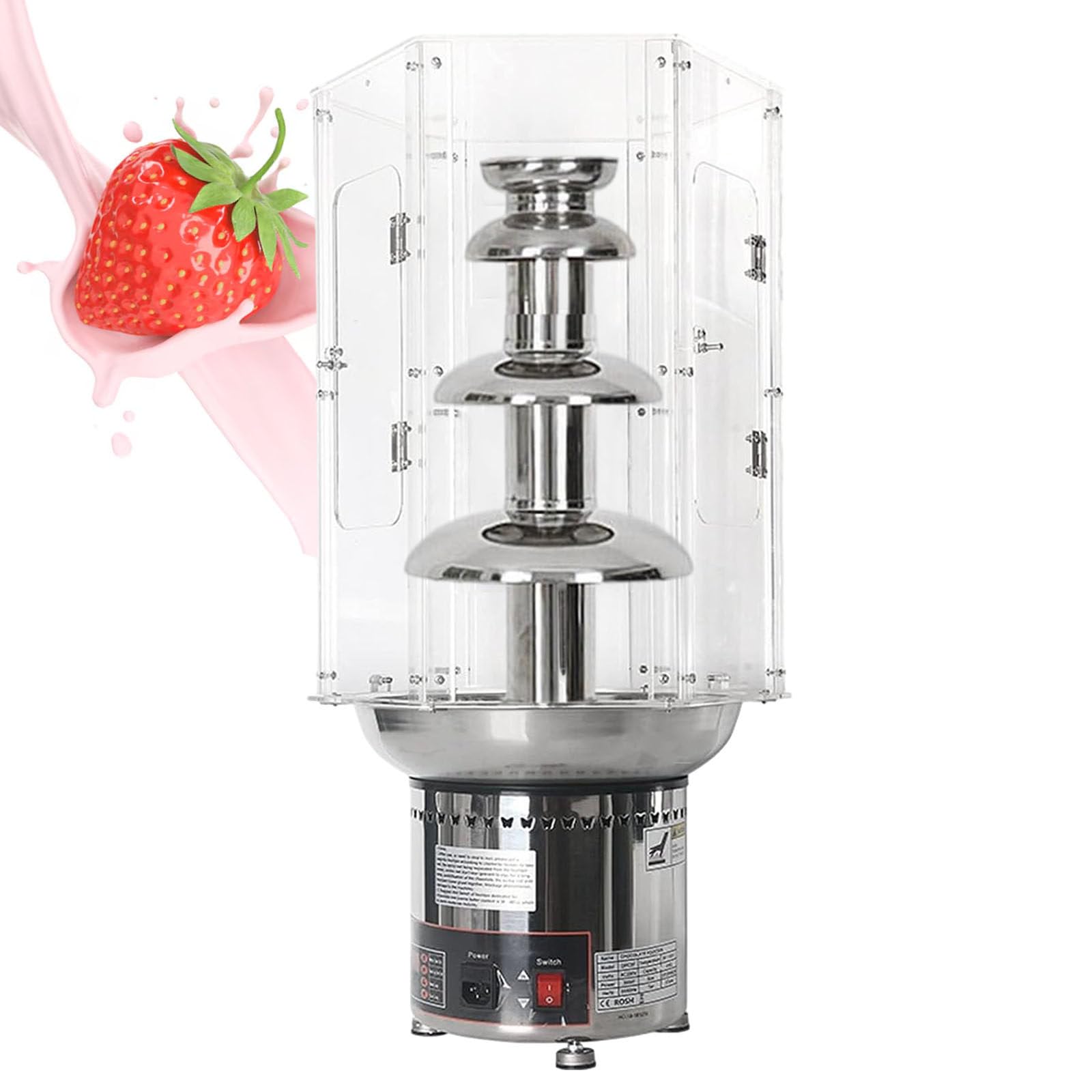 ASerZenith Commercial Chocolate Fondue Cover,Chocolate Waterfall Machine Cover, For Wedding Birthday Christmas,4Tiers
