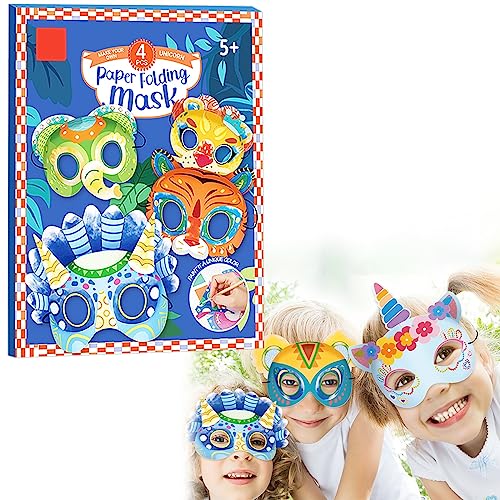 Kawaqiwa Diy Mask Craft Kits For Kids Diy Eye Glasses Color Animal Mask Rainbow Paper Make Your Own Eyewears For Halloween And Animal Birthday Party Home Activity Coloring Game #TOP10
