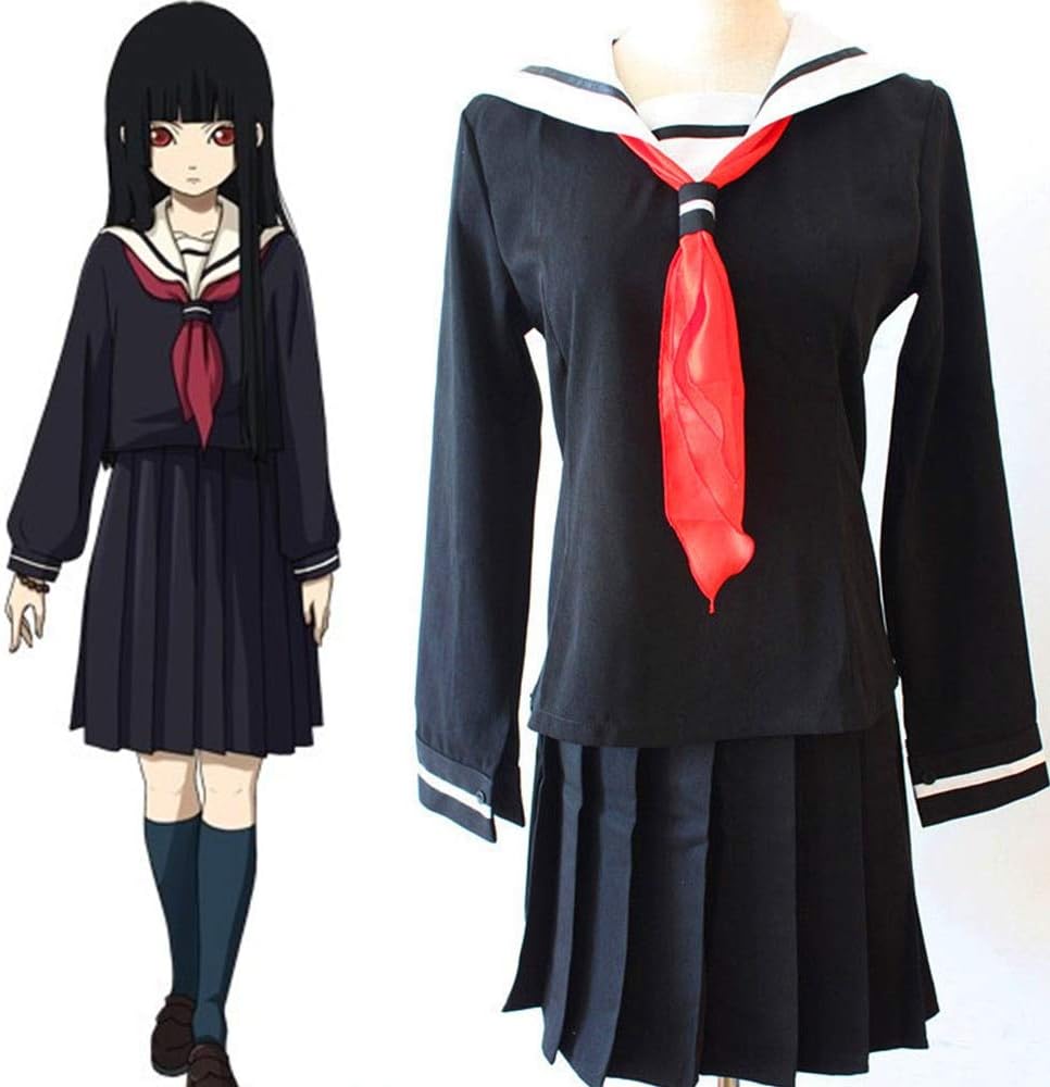 Amazon Com Belunot Anime Jigoku Shoujo Futakomori Hell Girl Enma Ai School Uniform Cosplay Costume Supia Yisol Girls Full Set Sailor Suit M Home Kitchen