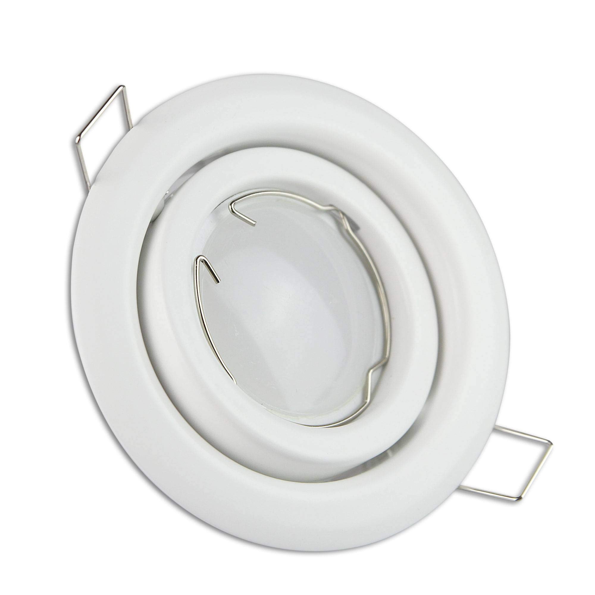 6x LED Einbaustrahler Set gold rund 7 Watt warmweiß GU10 230V - Einbauleuchte schwenkbar 80-85mm Bohrloch - Deckeneinbaustrahler Deckenspot Deckeneinbauleuchte Einbauleuchte Einbau-Spot