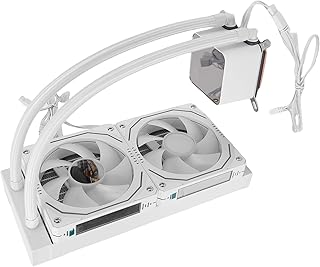 240mm ARGB AIO Liquid CPU Cooler, Customizable 2.2 in LCD Screen Cooler, Water Cooling for AM4 AM5 Multi Sockets, Ideal for PC Cooling (White)