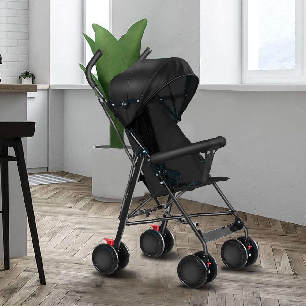 Passeggino Leggero Telaio Multiposizioni 6 Mesi 4 Anni 25 Kg Nero