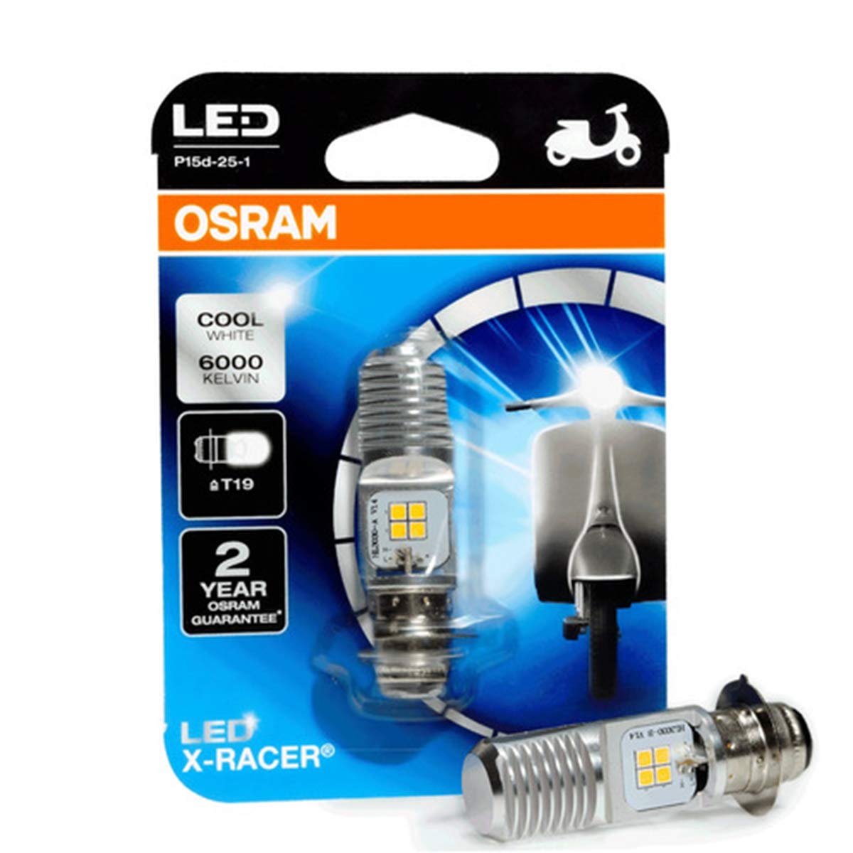 Lâmpada LED H6/M5 OSRAM LED X-Racer Luz Branca Tamanho único