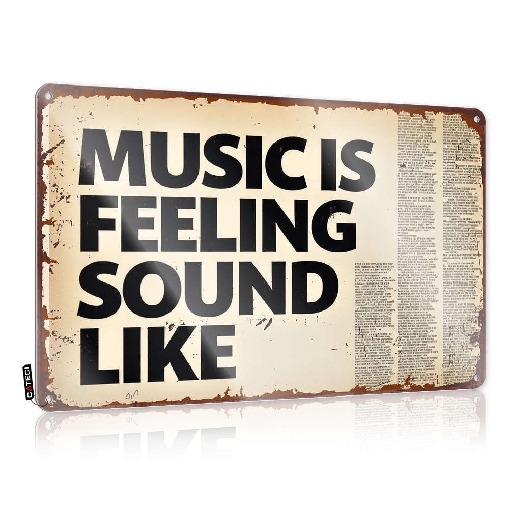 Bar Decor For Home Music Is Feeling Sound Like Tin Sign Man Cave Tin Sign Tin Signs(30X40CM)