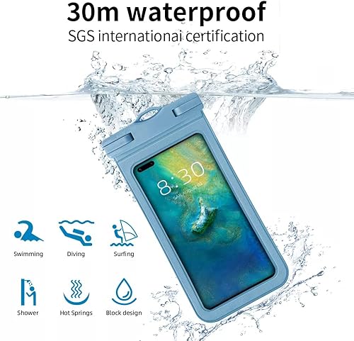 Miniatura 2 de Waterproof Case Universal Phone Holder Pouch, IPX8 Underwater Cellphone Dry Bag Compatible with iPhone 13 Pro 12 11 14 Pro Max XS XR X 8 7 6S,
