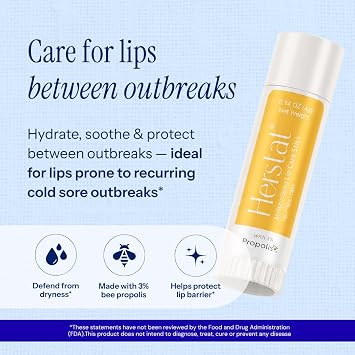 Herstat Daily Lip Balm | Use Between Cold Sore Outbreaks | 3% Propolis | Softens, Hydrates Coldsore Prone Lips