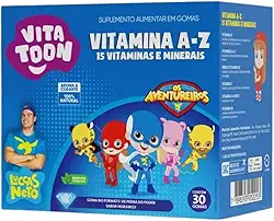 Vitatoon Luccas Neto Polivitaminico A-Z Sabor Morango 30 gomas