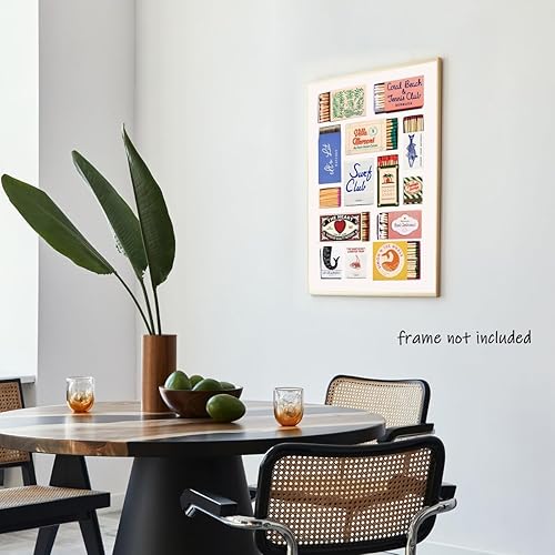 Miniatura 7 de Lienzo de moda vintage para pared, póster de caja de cerillas preppy femenina, arte retro para caja de cerillas, arte estético para apartamento,