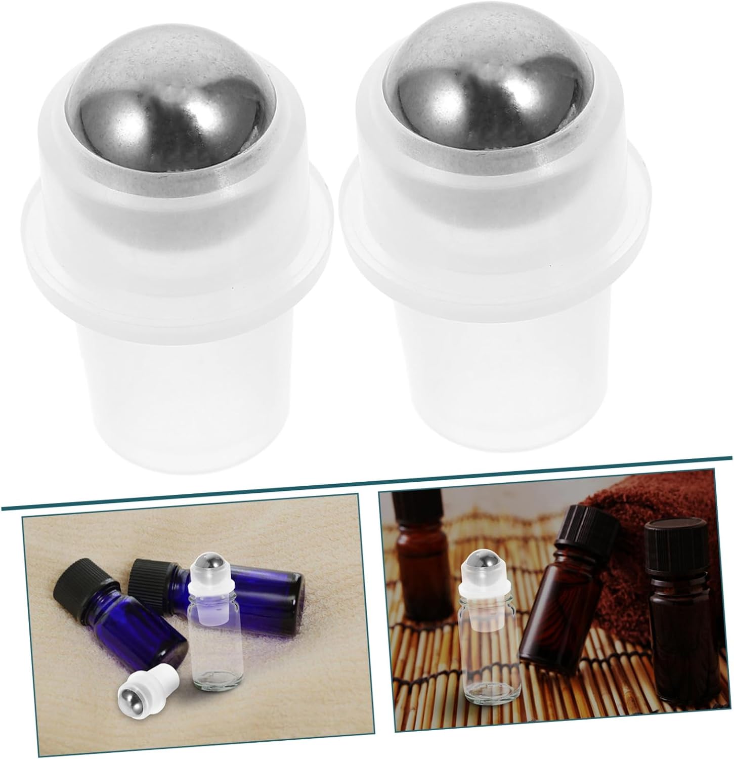 Didiseaon 20pcs Stainless Steel Roller Ball Fitments Essential Oil Bottles Leakproof Replacement Tops for Inner Neck Essential Oil Roller Inserts for