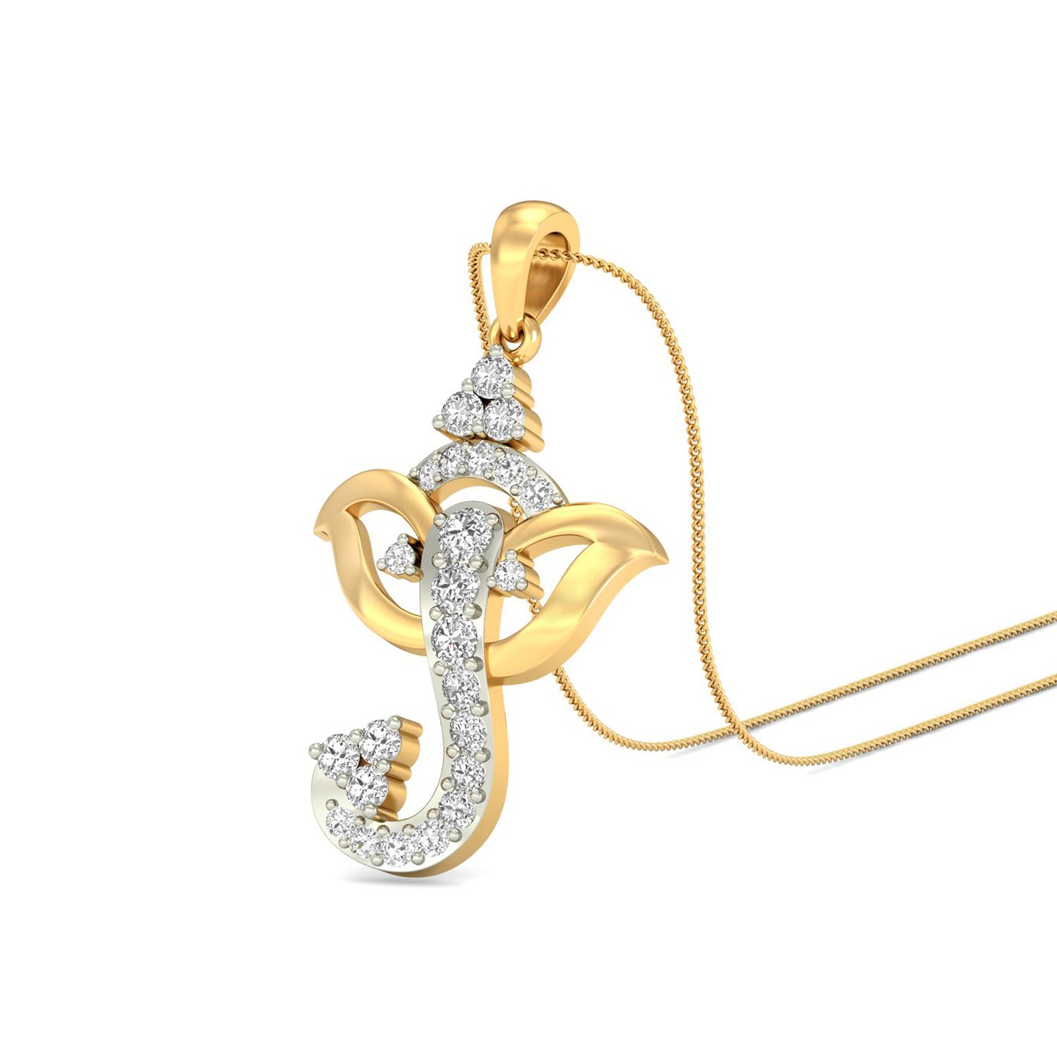 pc jeweller The Ganesha-Eliora 18KT Yellow Metal Gold and Diamond Pendant for Men-picture-40