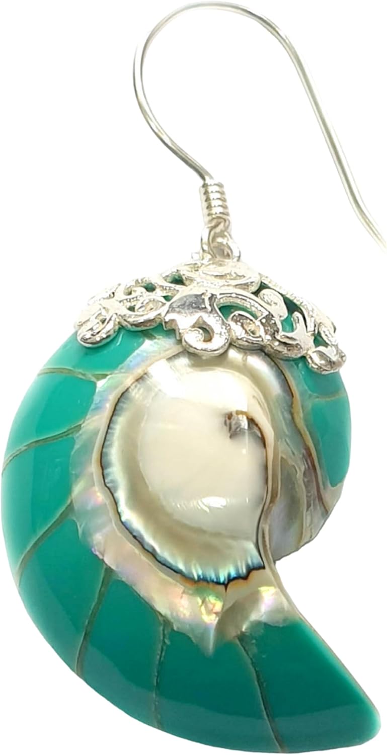 Natural Mother of Pearl Shell Earrings, Dangle Drop 925 Sterling Silver Mother of Pearl Earrings for Women Jewelry SE060-A - Image 2