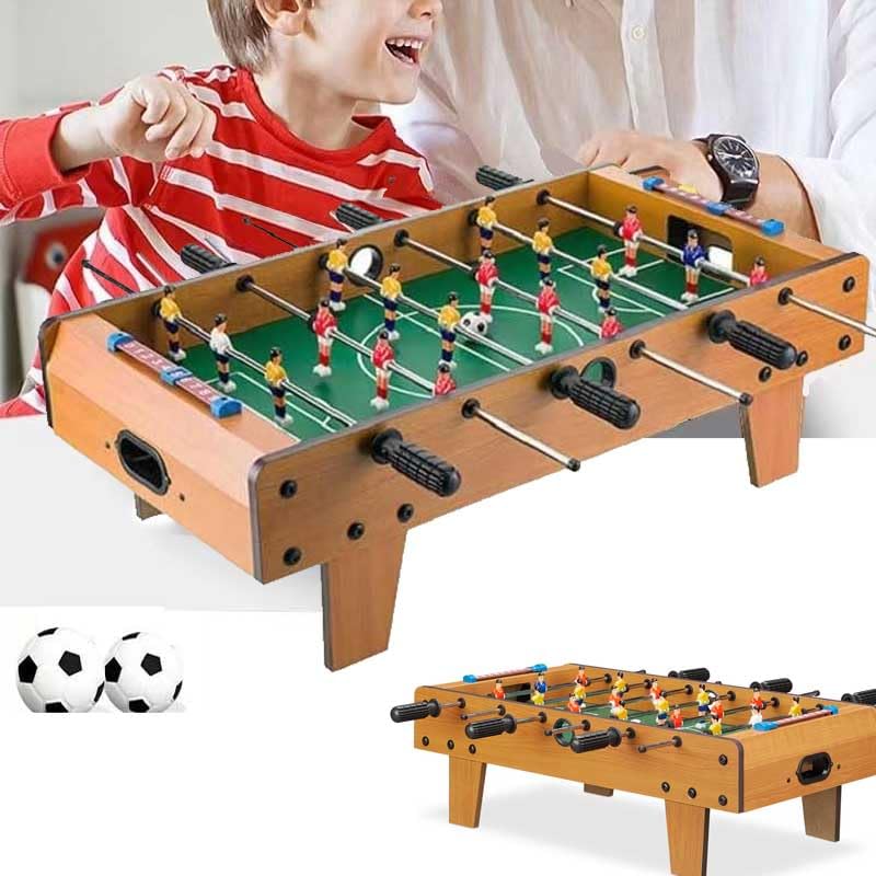 BAKAJI- Tischfußball Biliardino aus MDF mit rutschfesten Füßen, Farbe verchromt, 2816397