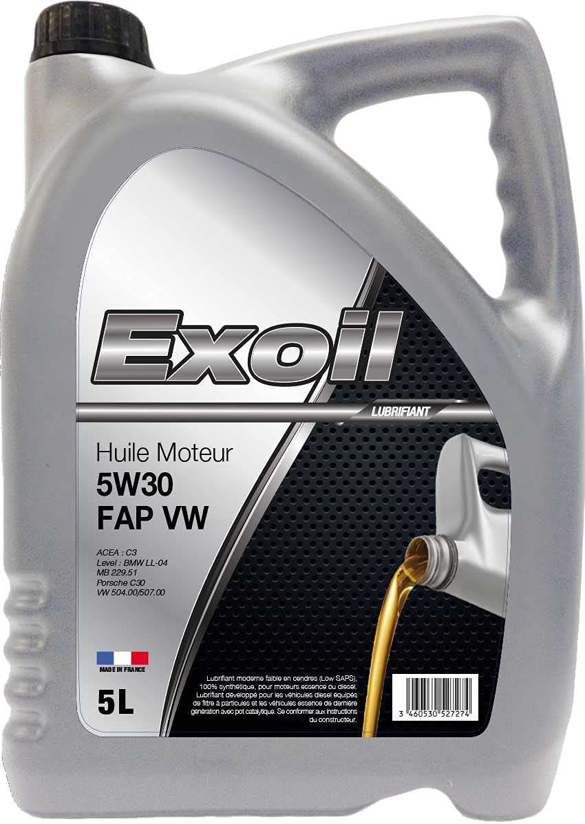 Huile moteur EXOIL 5W30 C3 spec. VW Group 5L