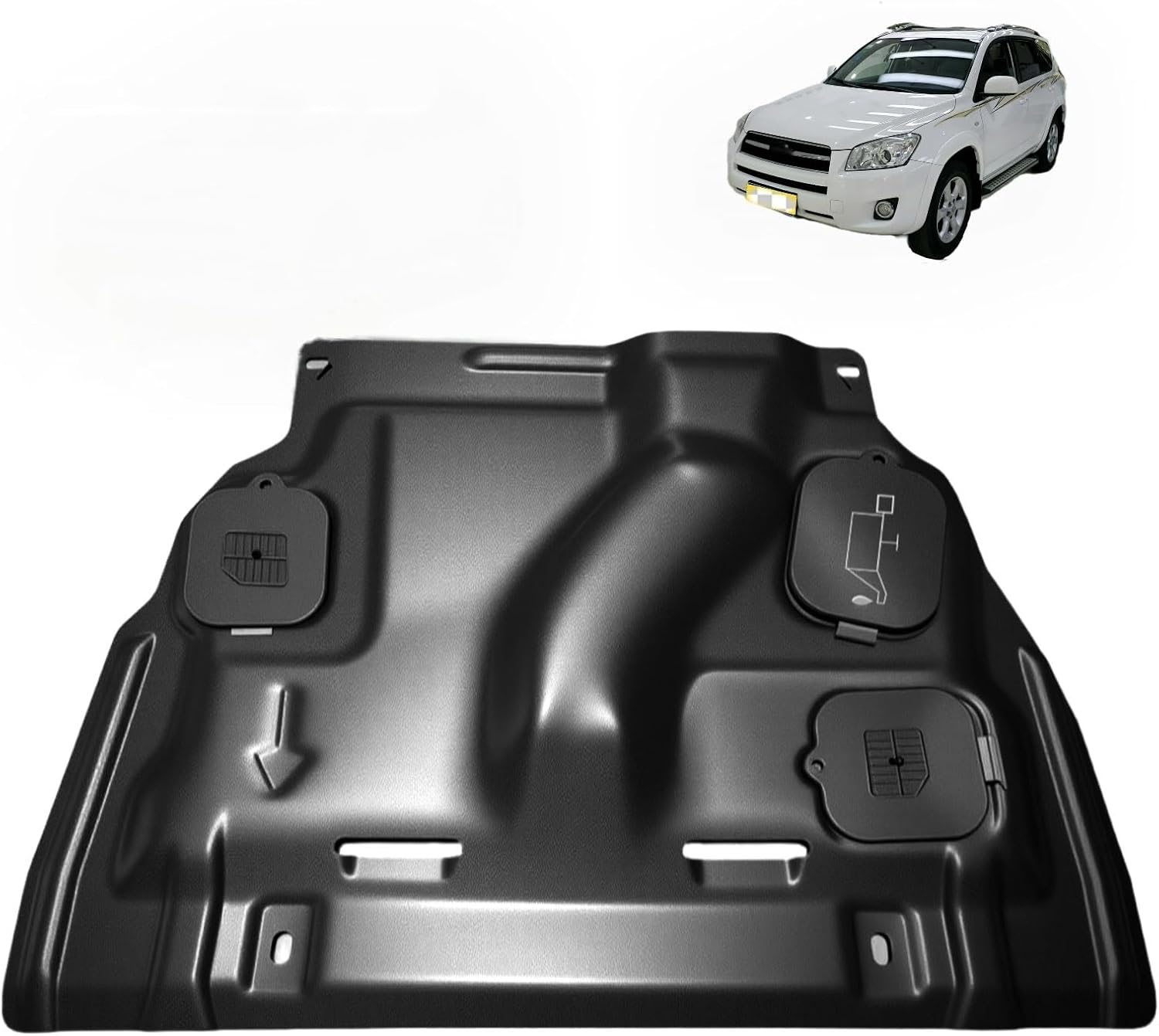 Upgrade Engine Splash Shield Fit for 2009-2018 Toyota RAV4 Engine Under Cover Case Guard Front Splash Shields with Screw Hardware