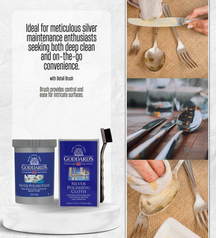 Set de Espuma Limpiadora para Plata Goddard's 18 oz con Paño y Cepillo miniatura 3