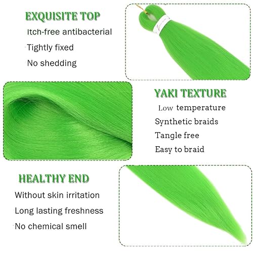 Miniatura 9 de Easy Braid - Cabello de trenzado azul preestirado de 26 pulgadas, paquete de 3 paquetes para trenzas de ganchillo con textura Yaki, ajuste al agua,