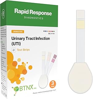 BTNX Rapid Response® Urinary Tract Infection (UTI) Test Strips with Handles - Rapid Home Self Testing Kit - Accurate Results in 1-2 Minutes Easy to Use, 3 Individually Packed Strips