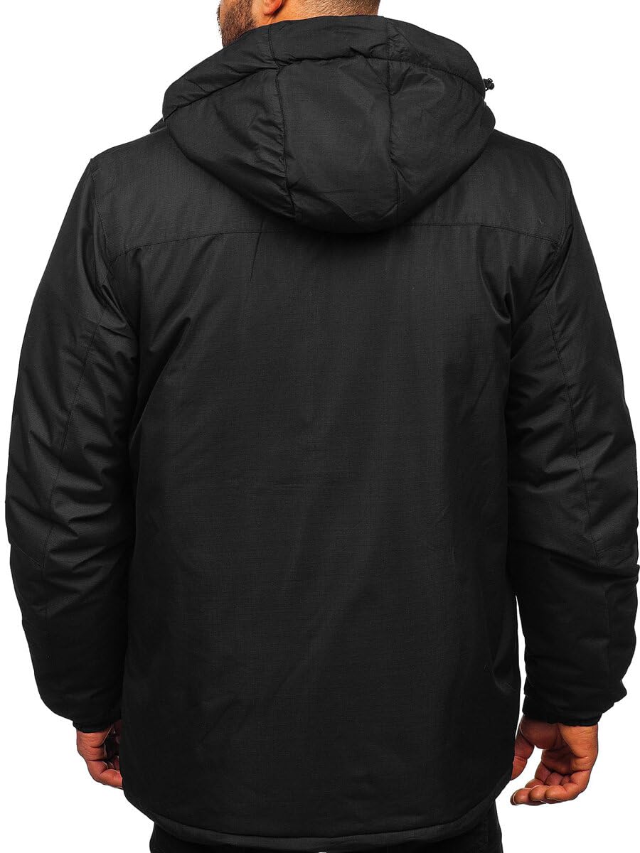 BOLF Hombre Chaqueta acolchada de Entretiempo con Capucha Cierre de Cremallera Cazadora Aviador Sweatshirt Ropa de Abrigo Plumas Jacket Outdoor Básico Estilo Deportivo Mix 4D4
