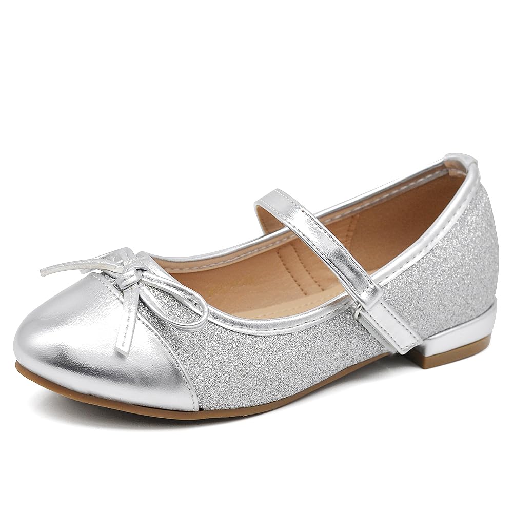 IF Scarpe Ballerine da Bambina Ragazza Fiocco Glitter Cerimonia Gioiello Comunione W7050