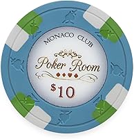 Vista 7 de Claysmith Gaming Paquete de 50 fichas de póquer Monaco Club, compuesto de arcilla pesada de 0.48 oz