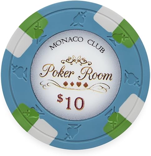 Miniatura 10 de Paquete de 50 fichas de póquer Monaco Club, compuesto de arcilla pesada de 0.48 oz