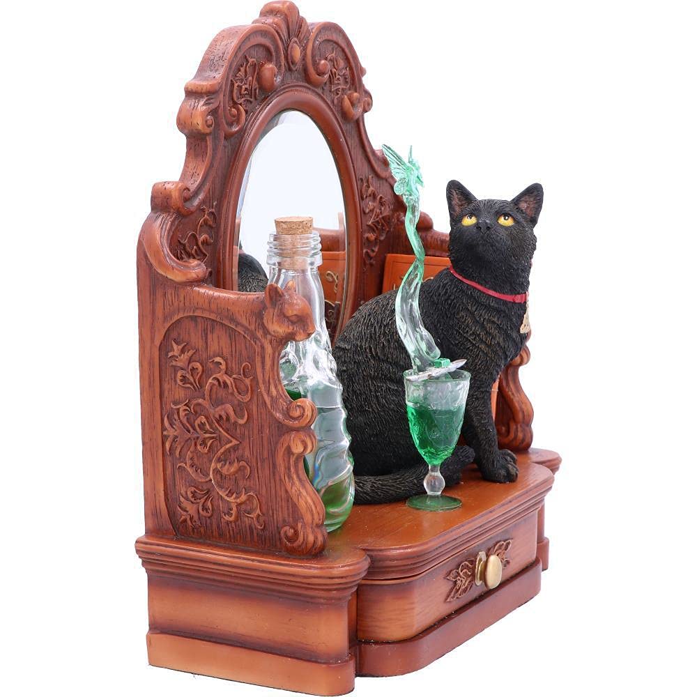 Nemesis Now B4955R0 Lisa Parker - Figura de Gato absenta y Hada Verde, 21,5 cm