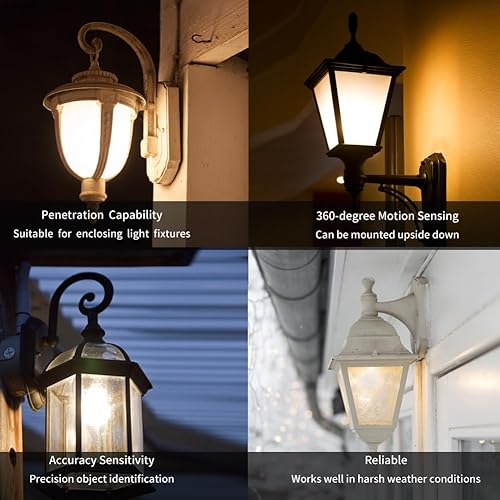Miniatura 6 de Vgogfly Bombillas con sensor de movimiento de radar, A19, equivalente a 100 W, 120 V, 13 W, detector de movimiento, activada automáticamente,