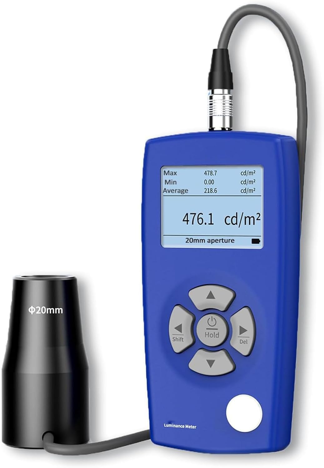 Medidor De Luminancia Digital Multifunción, Comprobador De Brillo De 1 A 1.000.000 Cd/m² Con Sondas Detectoras De 10 Mm/20 Mm, Mide Cri, Temperatura De Color Y Parpadeo Para Calibración De