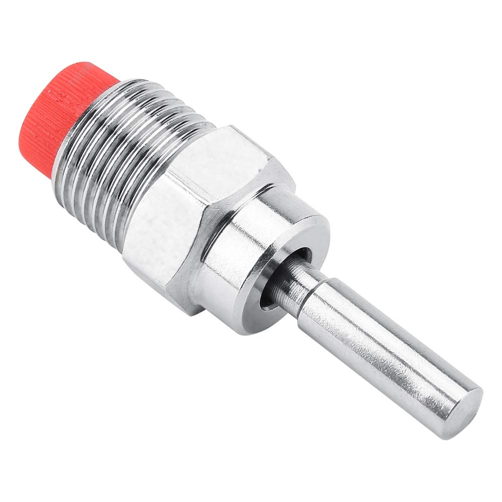 Bebedero de Pezón para Cerdos de Acero Inoxidable NPT 1/2", 5 Piezas, Alimentador Automático de Granja para Cerdas y Lechones con Tapa Roja y Varilla Larga, Gran Rendimiento de Agua