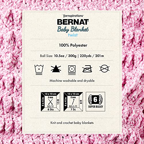Image of Bernat BABY BLANKET BB Blue Twist Yarn - 1 Pack of 10.5oz /300g - Polyester - #6 Super Bulky - 220 Yards - Knitting /Crochet