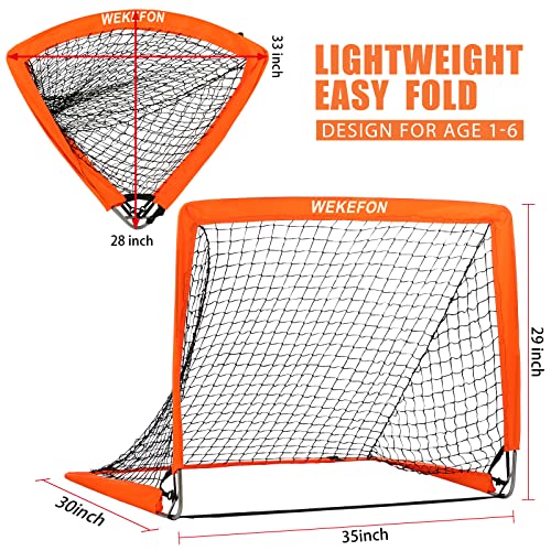 Soccer Goal Kids Soccer Net For Backyard Set Of 2 - Size 2.9'X2.4' Portable Pop Up Practice Mini Soccer Goals With Carry Case - Lightweight And Foldable - Ideal Soccer Net For Kids Age 1-8 #TOP3