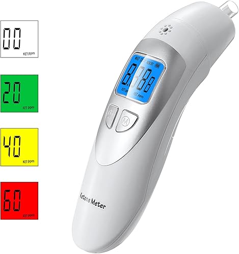 Miniatura 4 de Medidor de aliento de cetosis con 10 bocas reemplazables para pruebas cetónicas