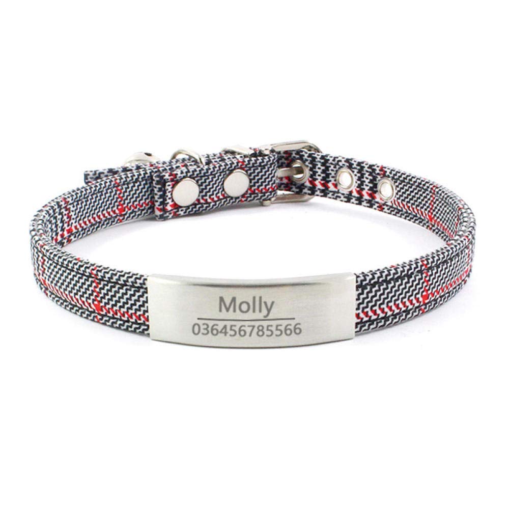 Collier de chat gravable personnalisé étiquette identification fournitures animaux compagnie 27-32cm