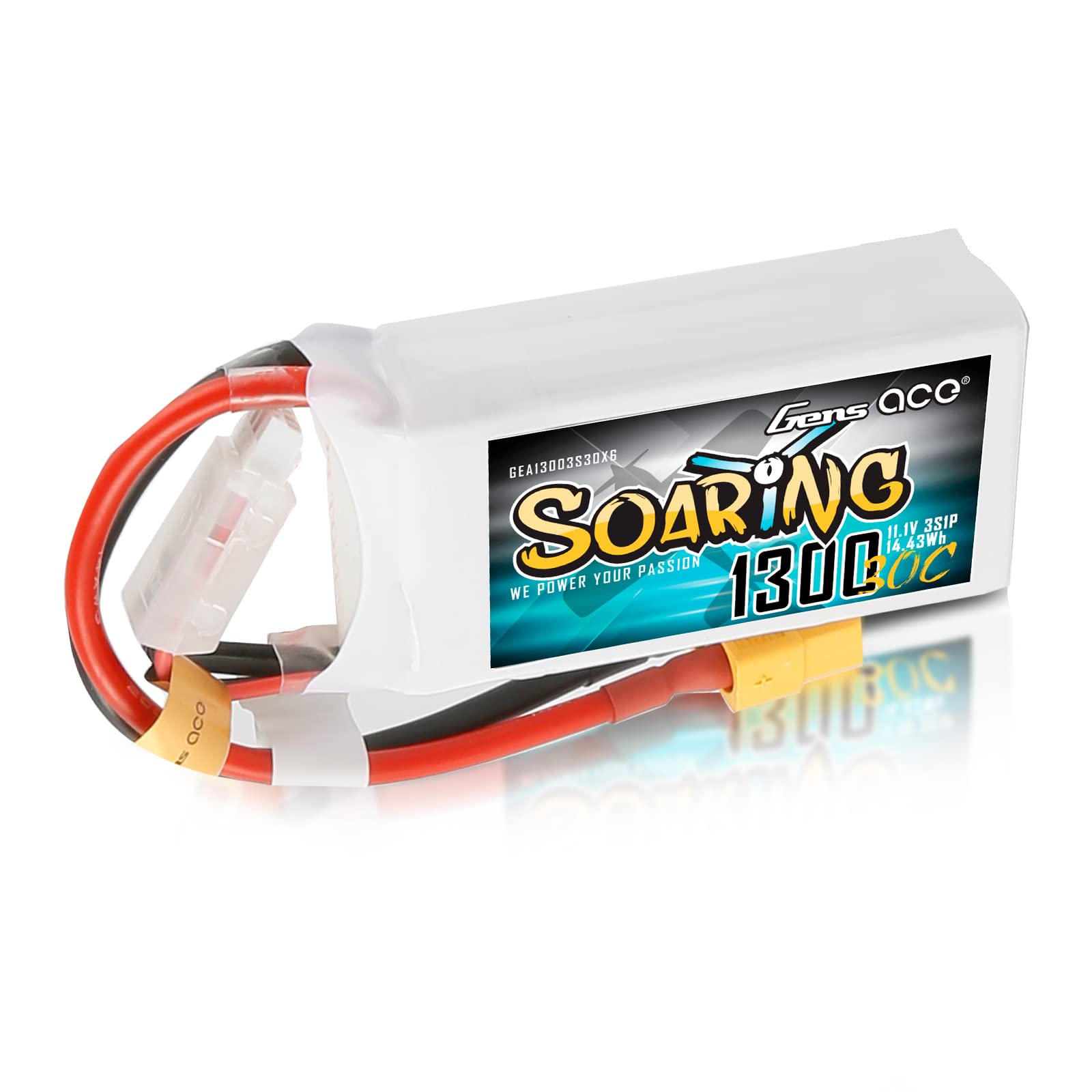 Gens ace 3s Batterie Lipo 30C 1300mAh 11.1V avec connecteur XT60 pour RC Voiture Bateau Camion Heli Avion Quadcopter Multi-Moteur Hélicoptère DIY Hobby