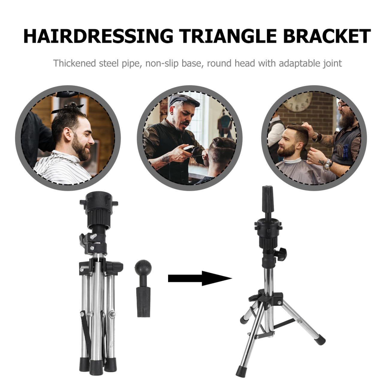 Verstellbarer Perückenkopfständer aus Faltbarer Dreibein Stativ für Friseurtrainingsköpfe Platzsparend Langlebig und für Professionelle Haarstyling Übungen